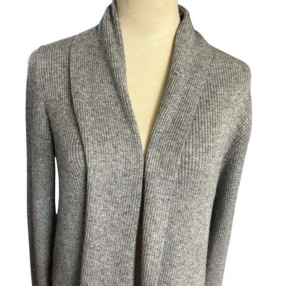 All Saints Keld Cardigan Wool Alpaca Blend Gray Asymmetrical LS  Sweater M - Picture 2 of 8